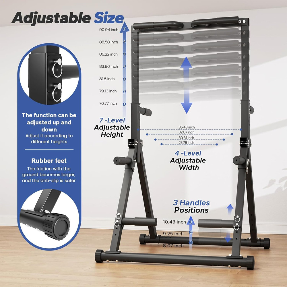 Foldable Pull up Bar Free Standing, Strength Training Pull-Up Bars Adjustable Pu