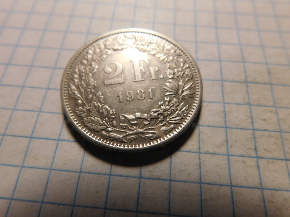 SWITZERLAND 2 FRANCS 1981 # 1016
