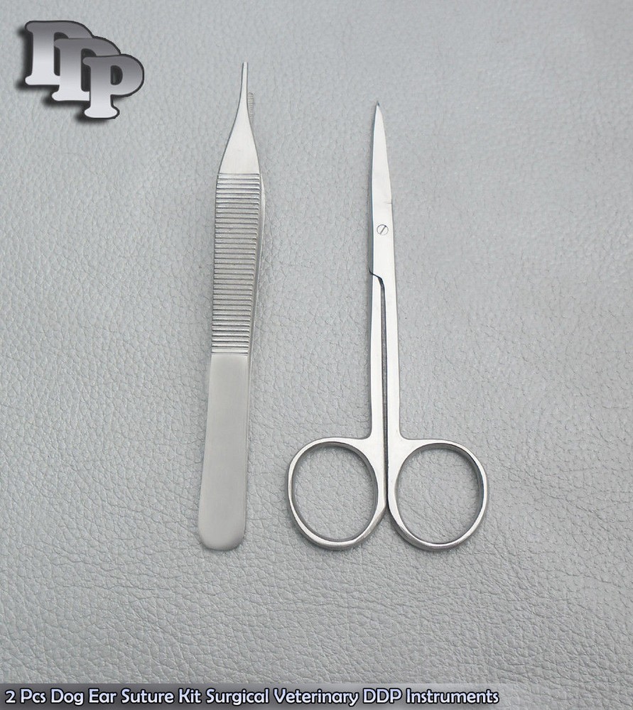 2 Pcs Dog Ear Suture Kit Surgical Veterinary Instruments