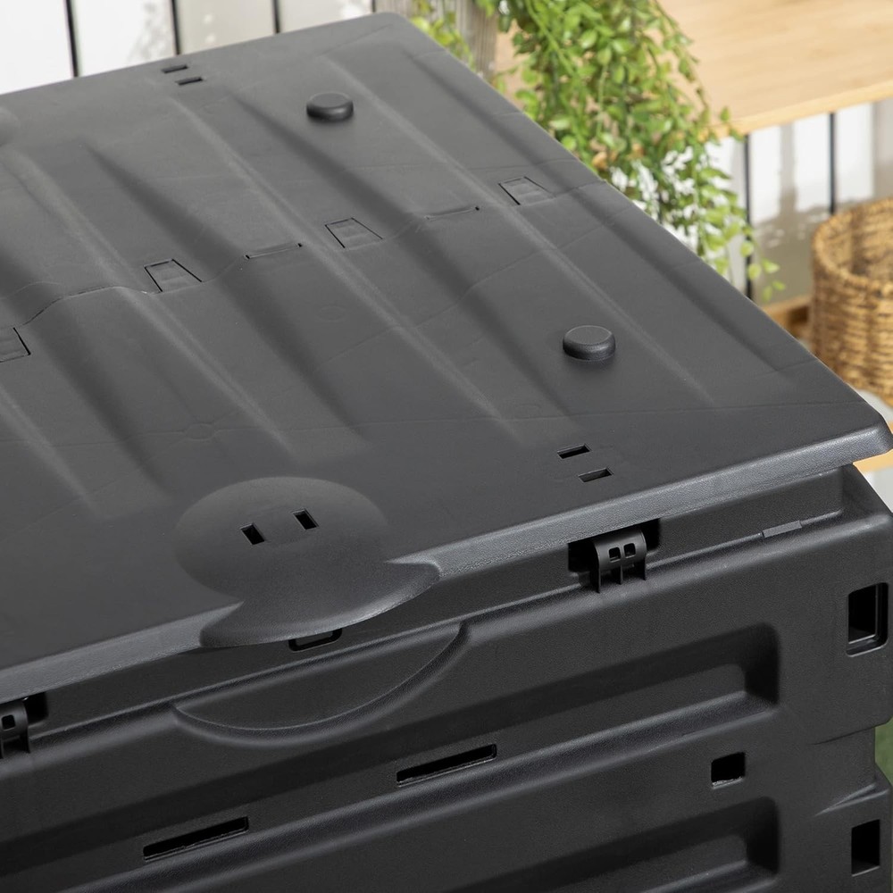 Efficient Outdoor Composting Bin, 450L with 2 Sliding Doors & Lightweight Design