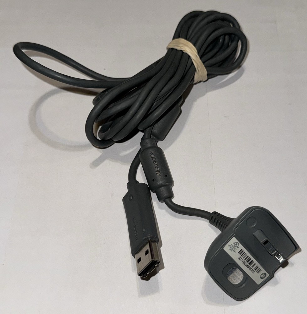 OEM Microsoft Xbox 360 Grey Controller Charging Wire Clean Tested & Works
