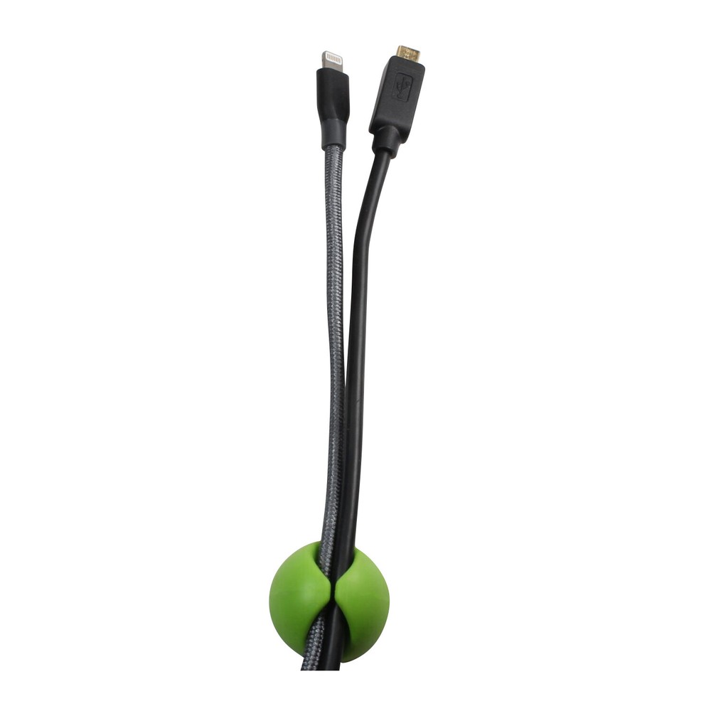 Rok Cable Organizer Cord Management System, Multipurpose Cable Clip, Green