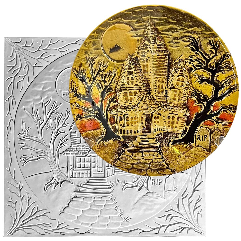 12"SQ.-Deep 1" Haunted House Texture Mold Glass Fusing