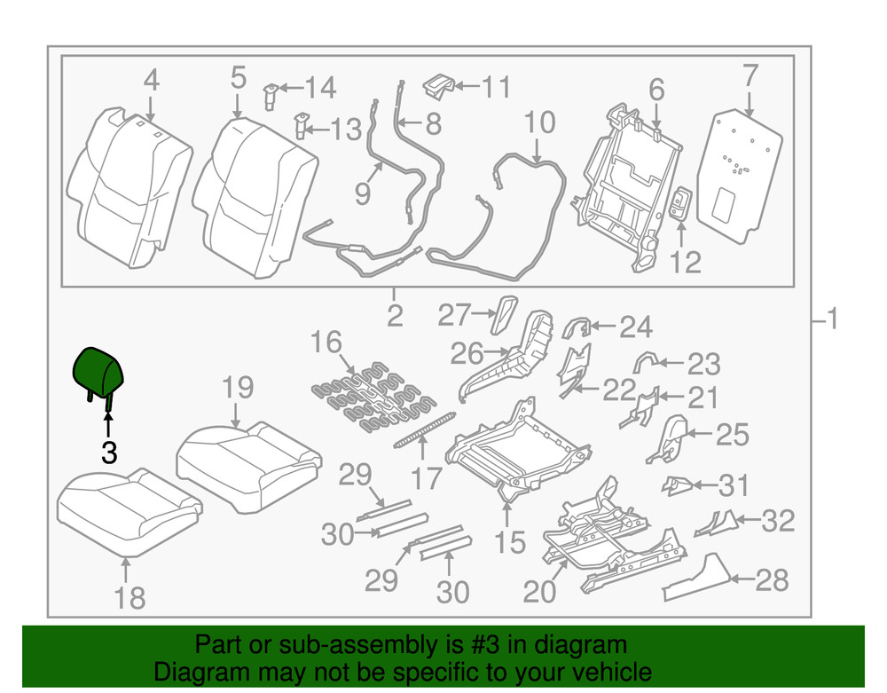 Genuine Mazda Headrest Center TK48-88-240-2A
