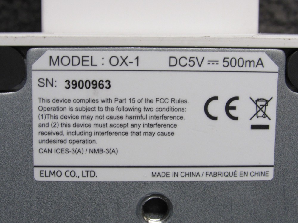 Elmo OX-1 Portable Visual Presenter 1080P over USB Digital Document Camera