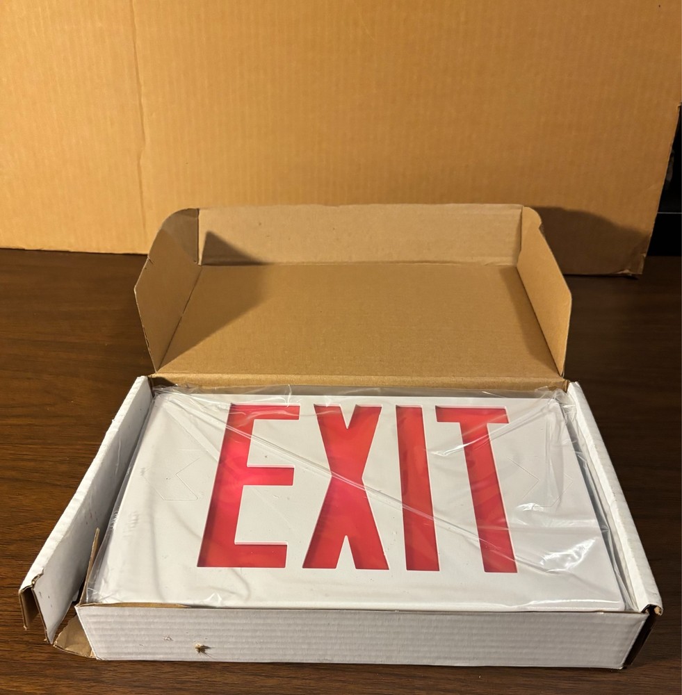 Cooper Lighting Thermoplastic Exit Emergency Combo White LED APC7R - new in box