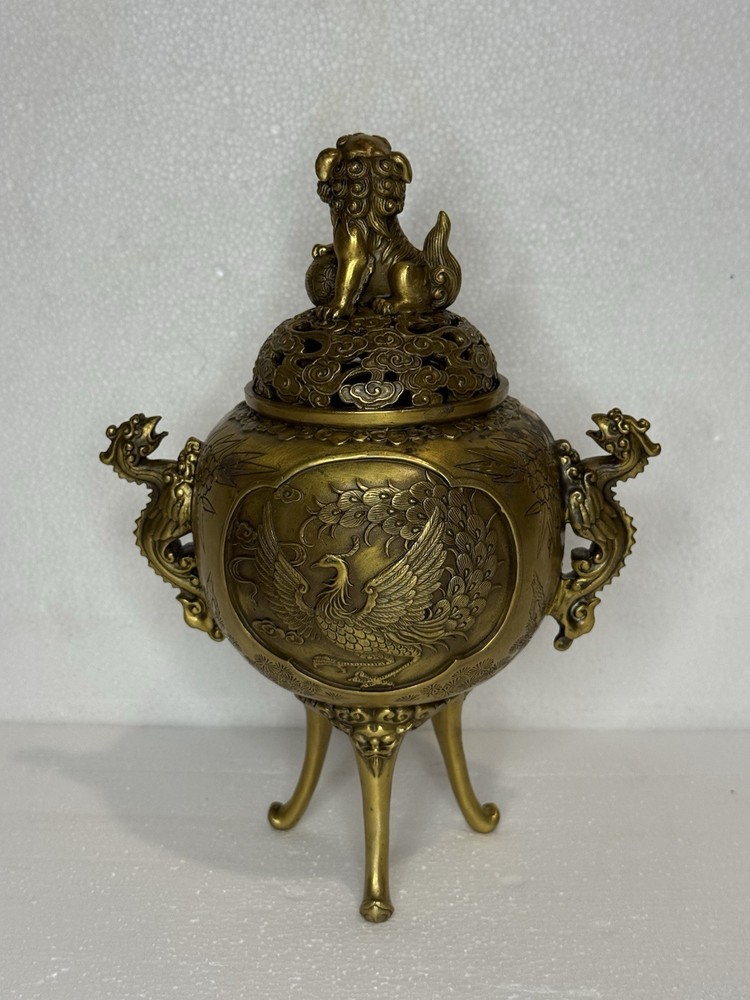 Chinese Style Solid Brass Incense Burner
