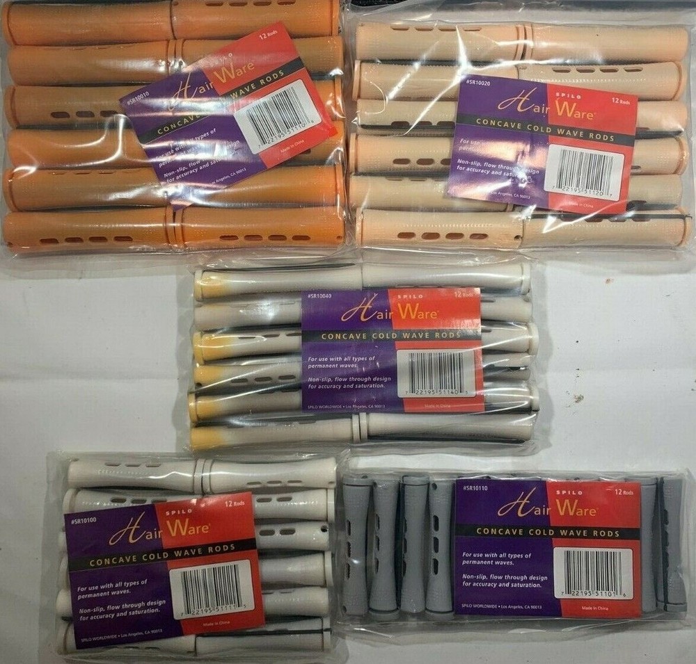 (2 PACK) Spilo Hair Ware Concave Cold Wave Rods, 12 Count - CHOOSE SIZE/MODEL!