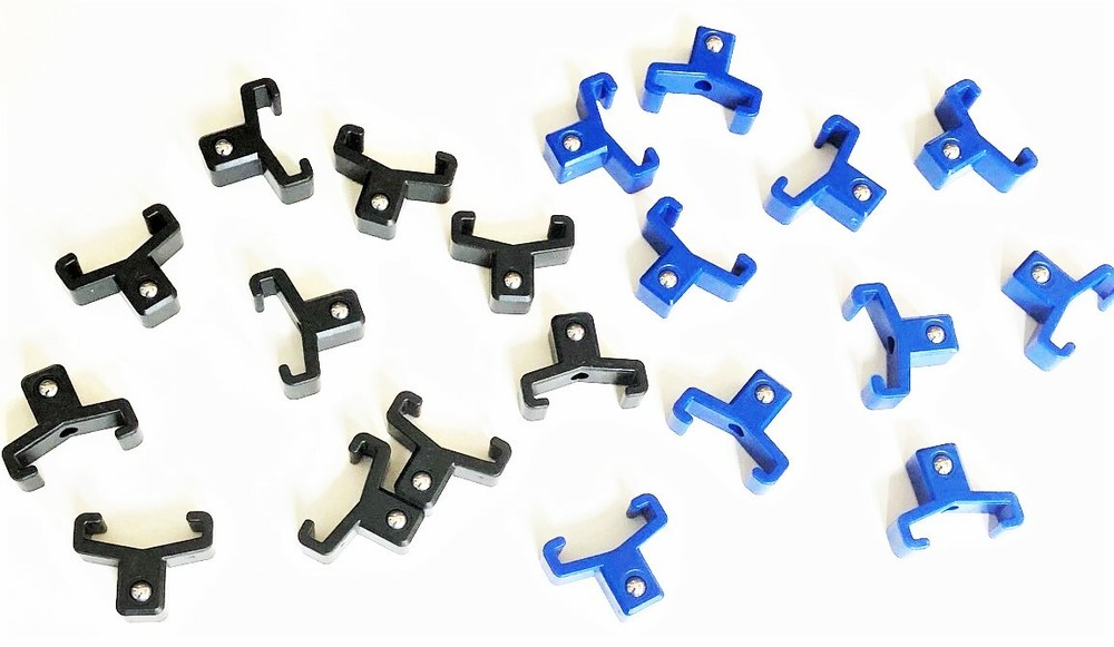 20 GOLIATH INDUSTRIAL ABS 3/8" BLACK & BLUE REPLACEMENT SOCKET RACK RAIL CLIPS