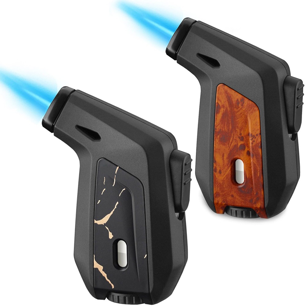2 Pack Torch Lighter, Single Jet Flame Butane Lighters Refillable Torch Light...