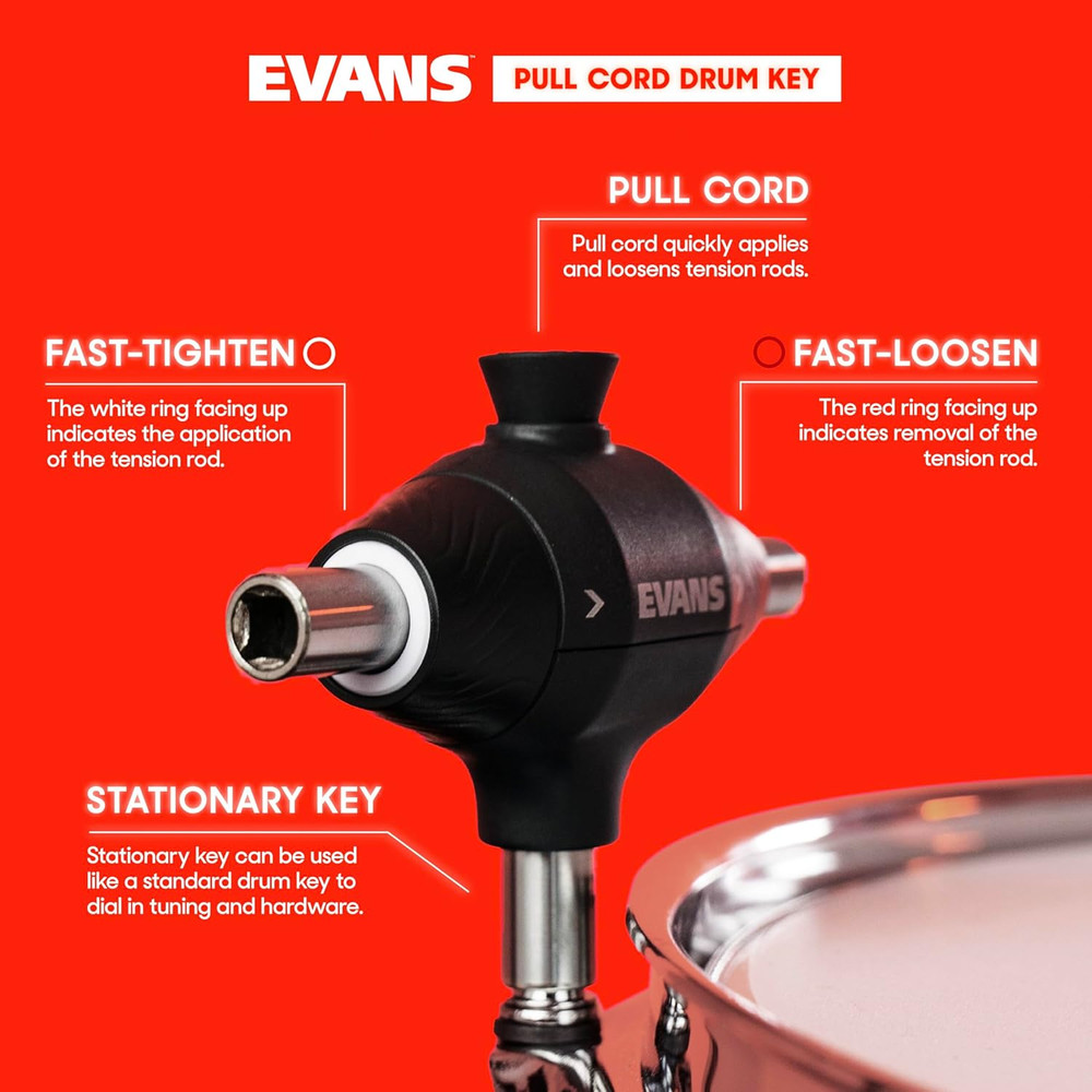 Pull Cord Drum Key - Fully Mechanical Three Head Drum Key - Keys for Tuning Drum