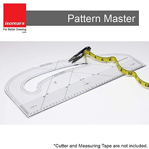 All in One Pattern Maker Ruler 43cm Clear Perspex Tailoring Drafting Tool