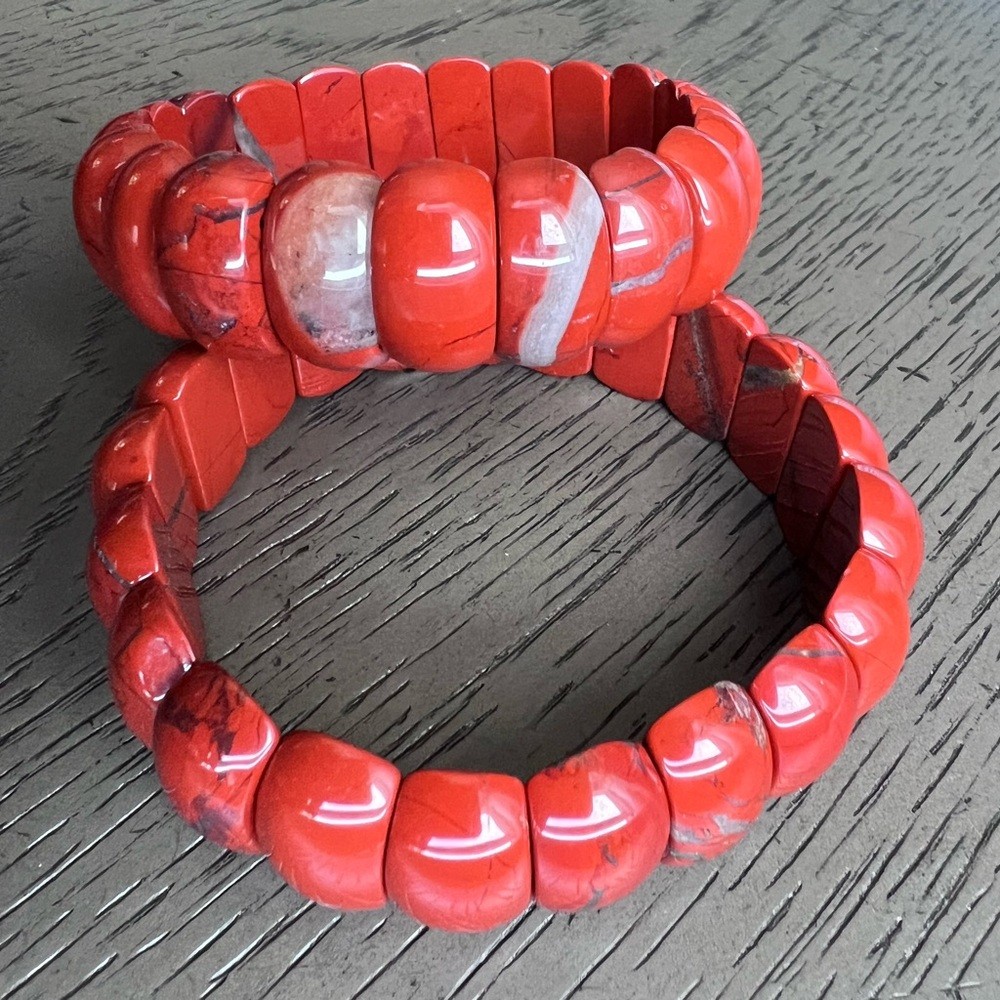 Red jasper soft bangle 6.5-7’ (one)
