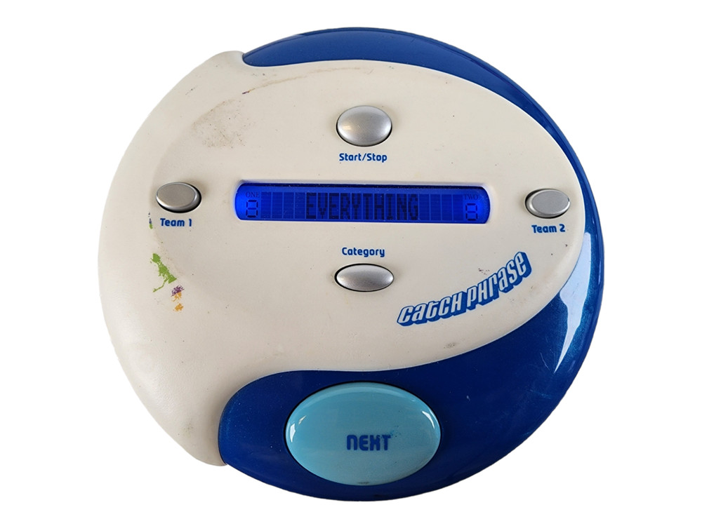 Catchphrase Hasbro Blue White Handheld Electronic Team 2004 Game Trivia Tested