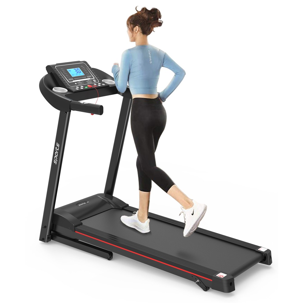 Foldable Treadmill with Incline - Electric Running Machine w/ Bluetooth & LCD