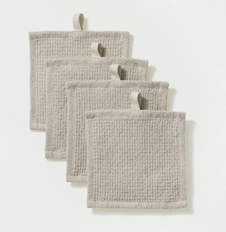 6”x6” 4 Pack Scrubber Dish Clothes Gray-Figmint