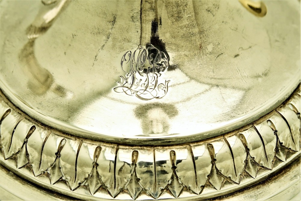 Set 2 Marked Genoa Italy Solid Silver Neo-Classical Candle Sticks c 1790 crest