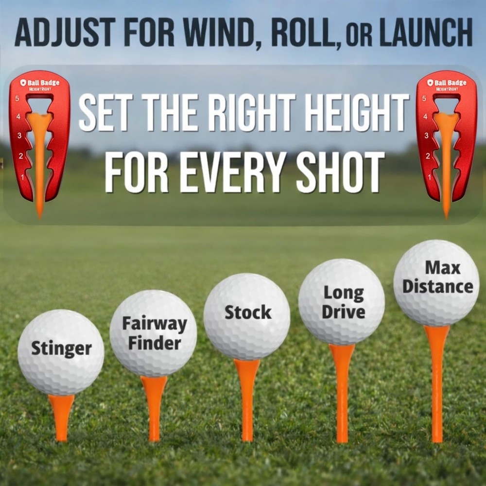 Adjustable Golf Tee Height Tool – Precision Setter for Consistent Swings
