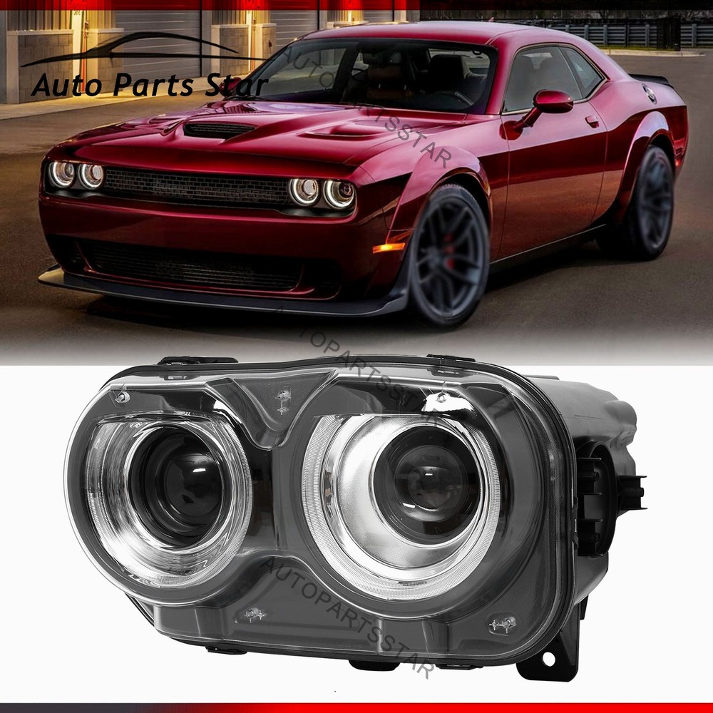 Driver/Left Side Headlight For Dodge Challenger 2015 2016 2017 2018 Halogen LED