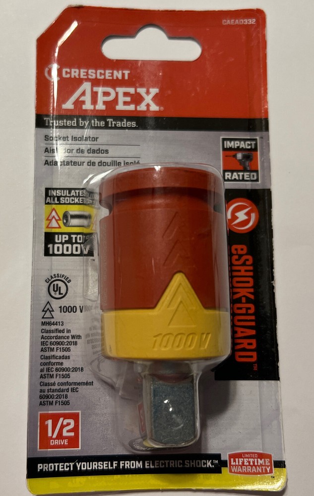 CAEAD332 Crescent eSHOK-GUARD Socket Isolator 1/2'' x 2-1/2'', Brand New