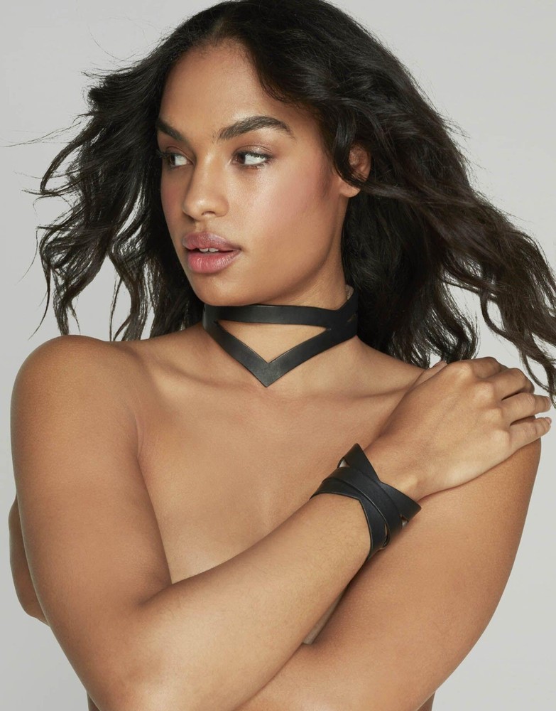 Agent Provocateur Veronica Black Leather Single Cuff NWT $200