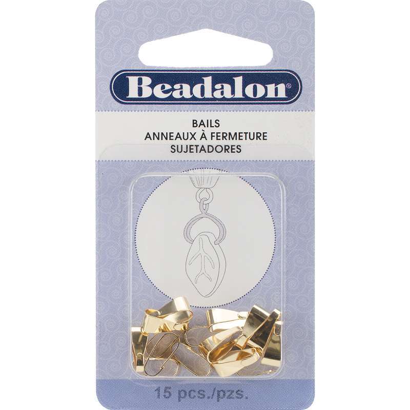 Pendant Bails Medium 10mm 15/Pkg Gold-Plated