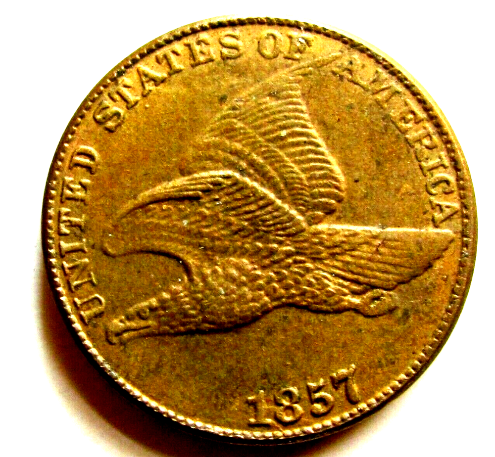 1857 FLYING EAGLE ONE CENT UNCIRCULATED/ VERY NICE
