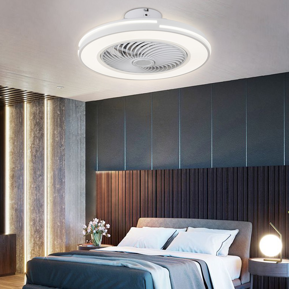 20" Modern Ceiling Fan with LED Light Chandelier Flush Mount Lamp Remote Control