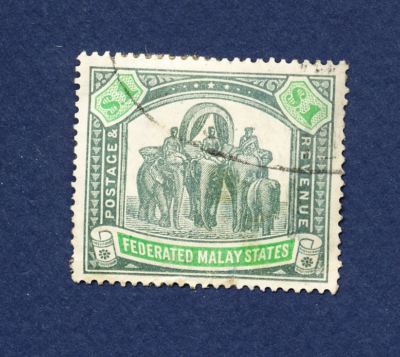 36 - MALAYA - Scott 14 - used - elephant - 1900