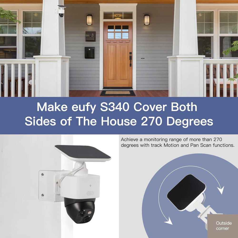 Wall Mount Bracket Compatible with Eufy Security Solocam S340, Rust-Proof Metal