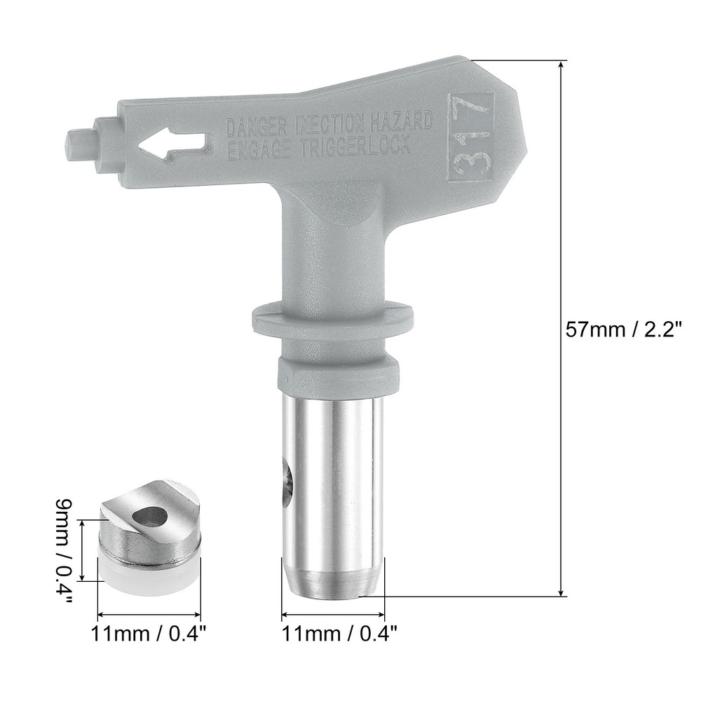Reversible Spray Tips for Airless Sprayer 317 Paint Spray Nozzle, Gray