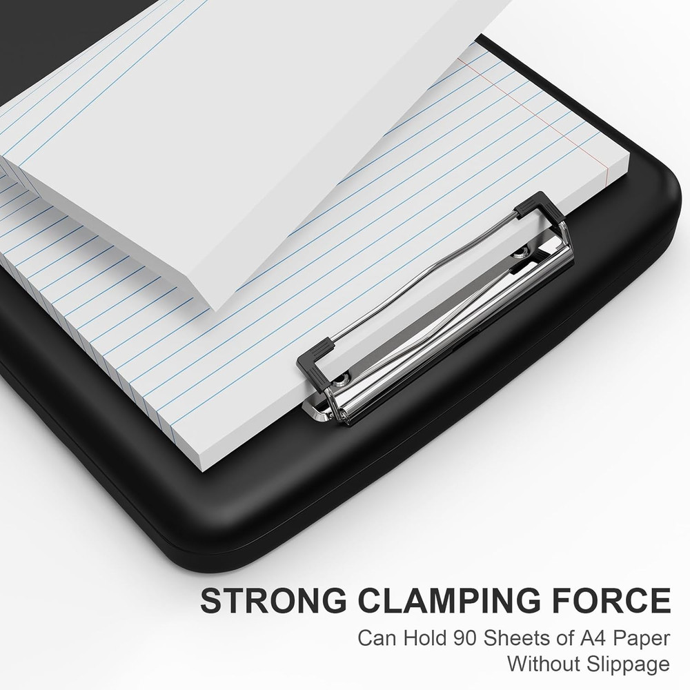 Plastic Clipboard with Storage, 8.5 x 11 Storage Organization Box Side-Opening,