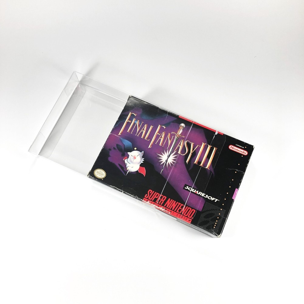 100 SNES Clear Plastic Box Protector Sleeve Case for Complete CIB Games