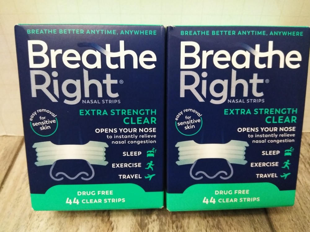 BREATHE RIGHT Clear Nasal Strips EXTRA STR  44 EA (2PK BUNDLE)