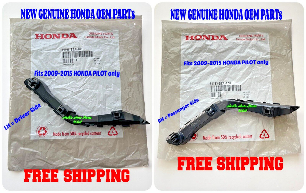 GENUINE HONDA PILOT 2009-2015 FRONT BUMPER SIDE SUPPORT BRACKET Retainer L+R set