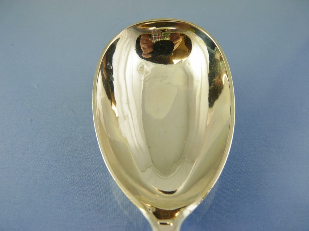 PLAIN LARGE SERVING SPOON SILVER 800 BY PAUL SCHWARZER GERMANY