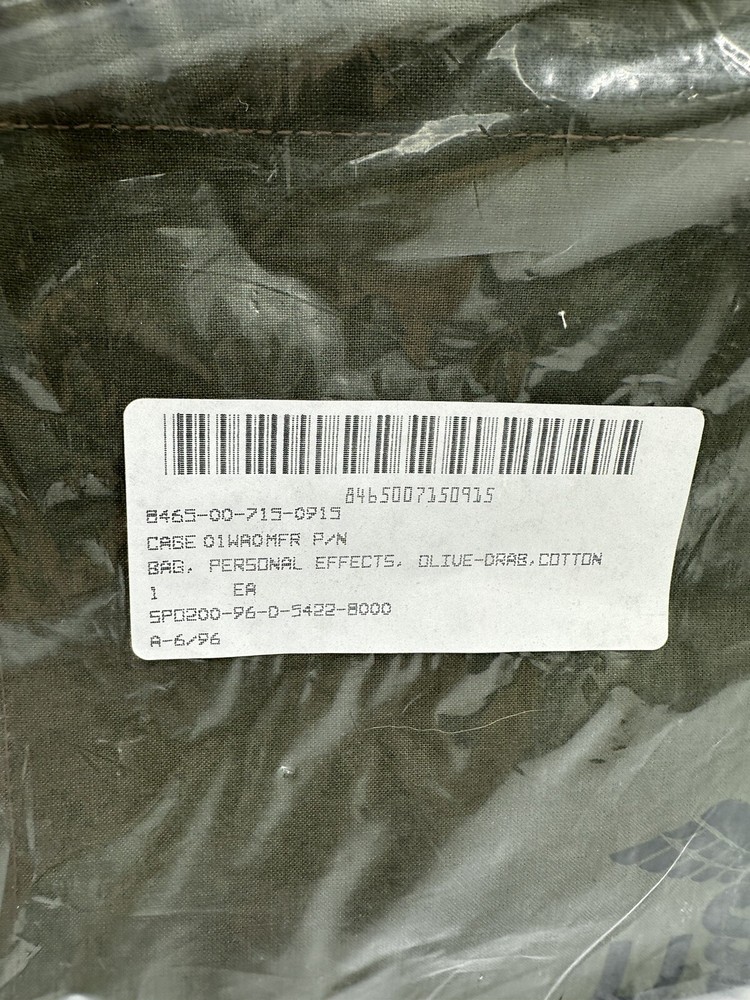 US Military Unissued Patients Personal Effects Bag - Pull String - NOS - NEW