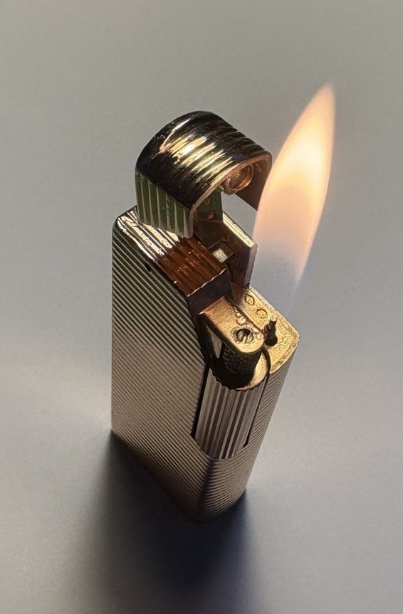 Dunhill Solid Silver ‘GILT FINISH’ Aldunil (LARGE) Lighter - Fully Overhauled