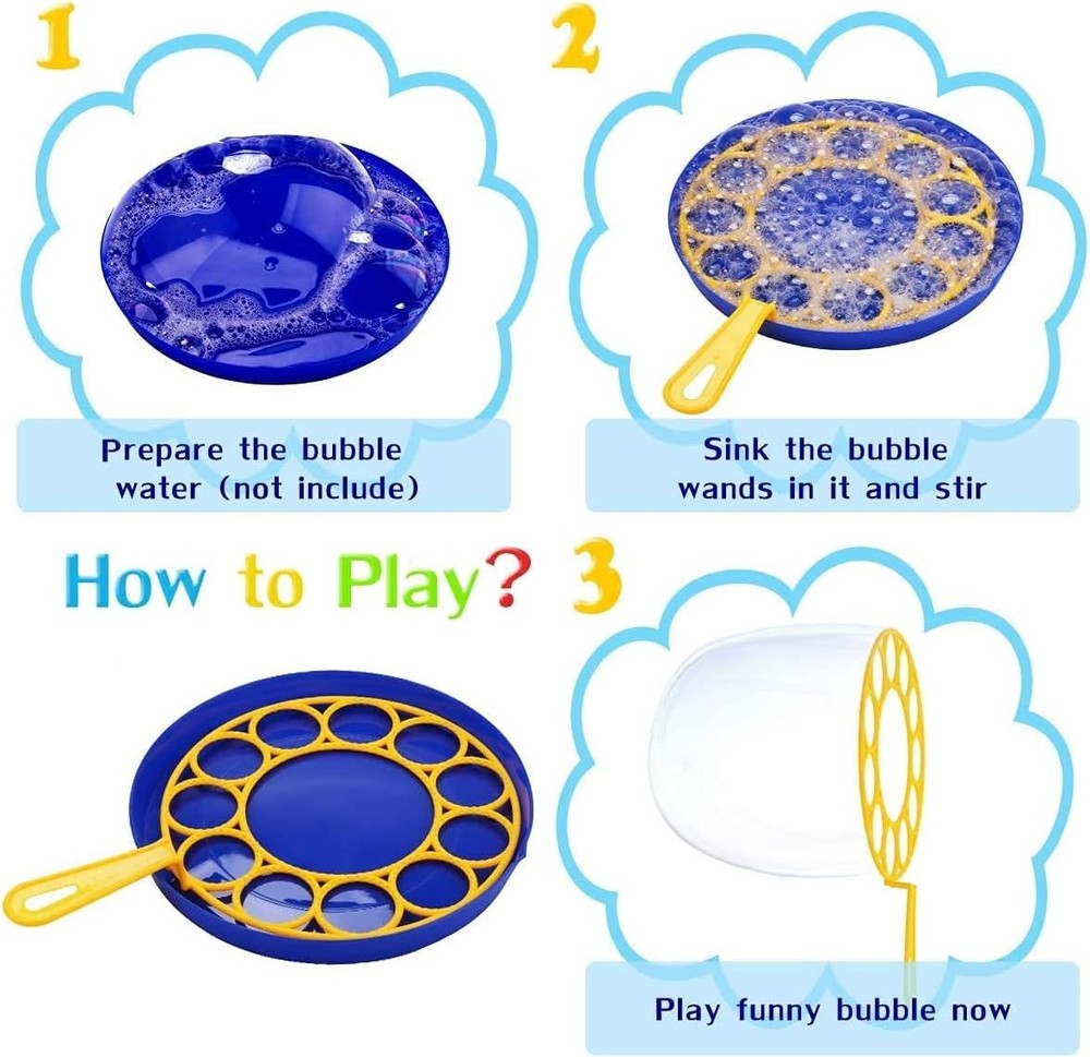Big Bubble Wands Set: Large Bubble Maker, Giant Bubble Wand Bubbles Maker wit...