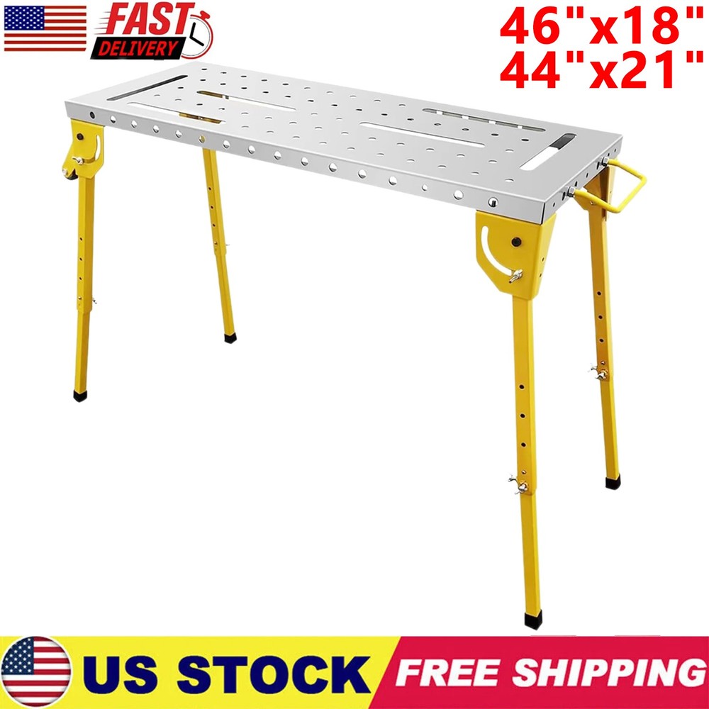 Welding Table 44" x 21" / 46" x 18" Folding Workbench with Adjustable Height