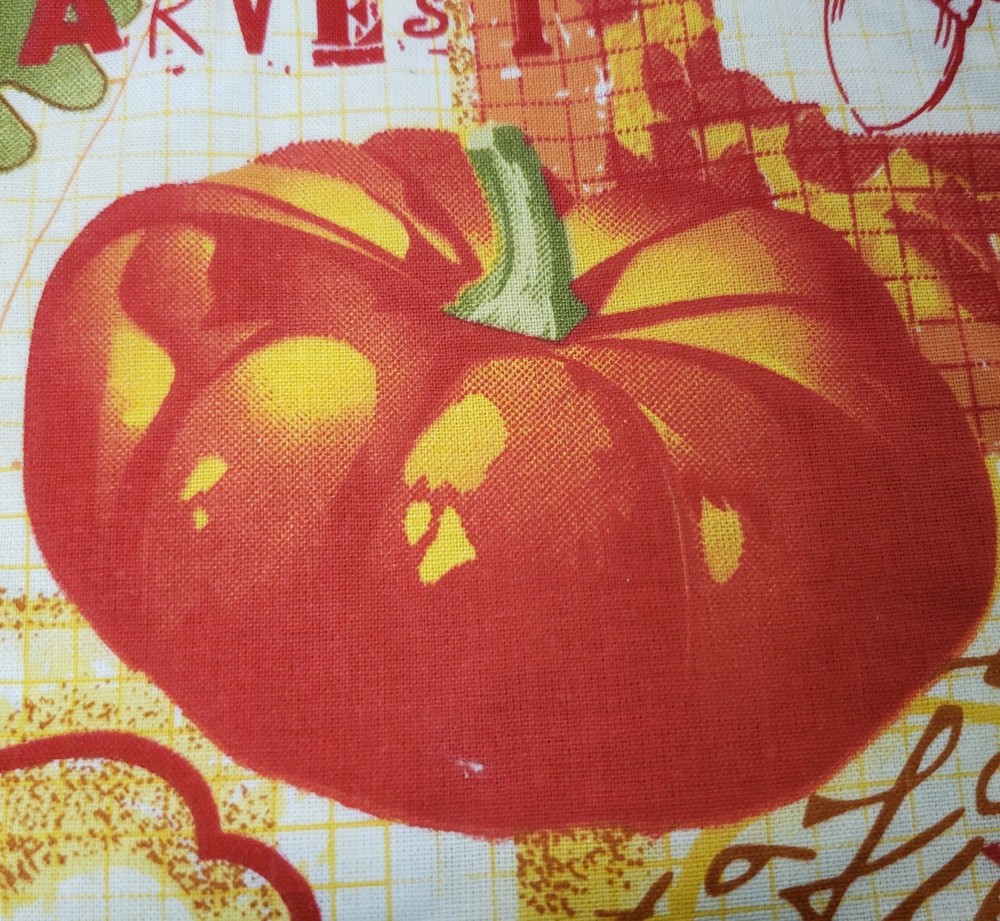 2 Same Printed Kitchen Pot Holders, HARVEST, PUMPKIN & LEAVES,orange back, Forum