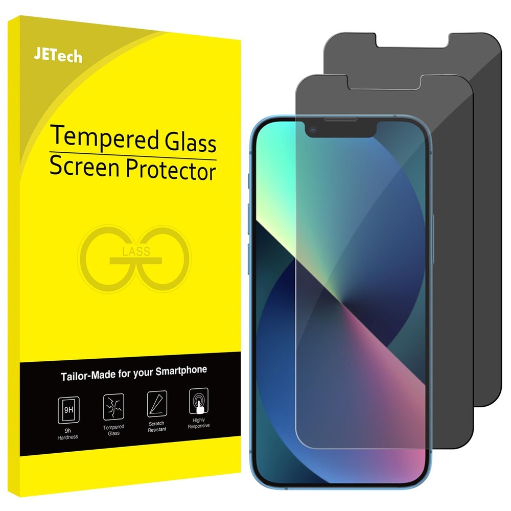JETech Privacy Screen Protector for iPhone 16e 2025, 13/13 Pro, Black