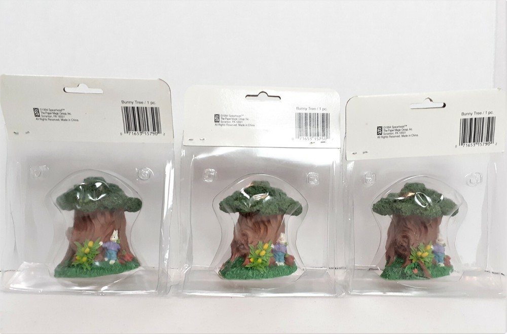 5 Dudley's Bunny Patch Figurines 1994 Spearhead Bunny Tree Paper Magic Group 820