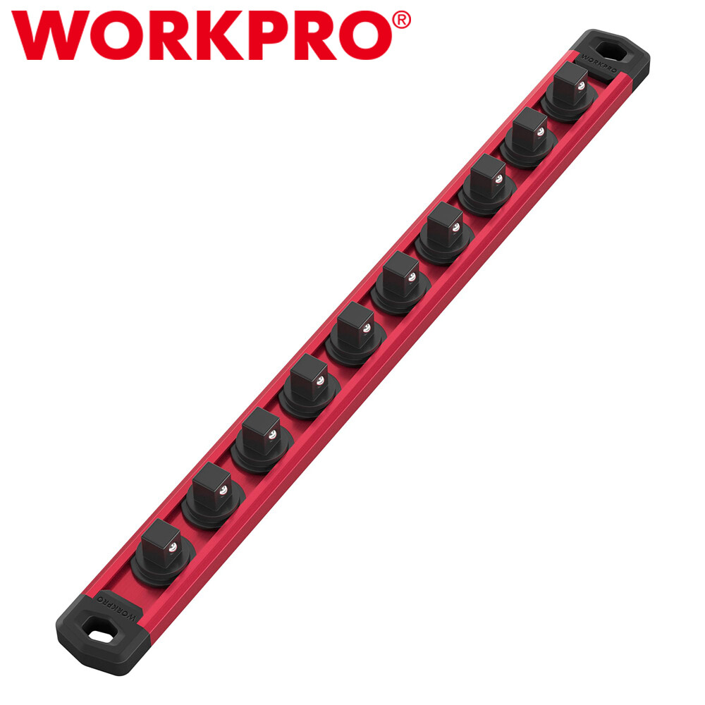 WORKPRO 1/2 Drive Magnetic Socket Organizer Socket Rail Heavy Duty Socket Holder
