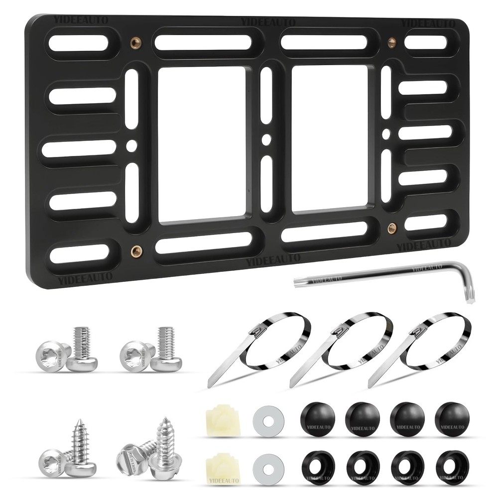 YIDEEAUTO Front License Plate Mount - No Drill Licence Bracket Holder,...
