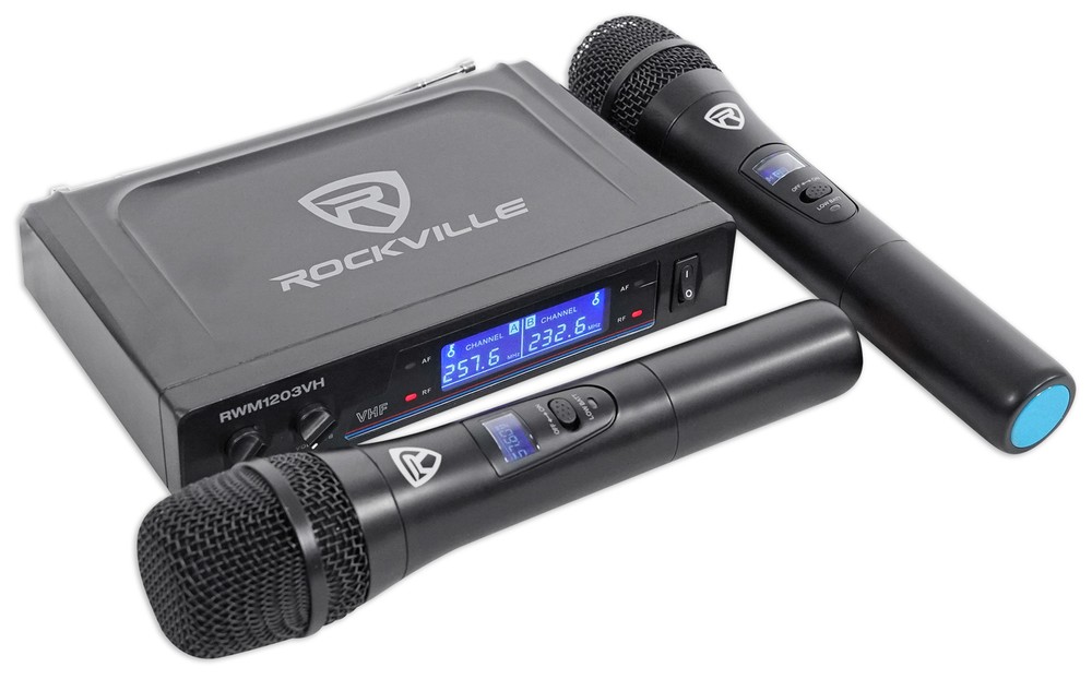 Technical Pro Dual 8" Rechargeable Karaoke Machine System+Stand+3) Wireless Mics