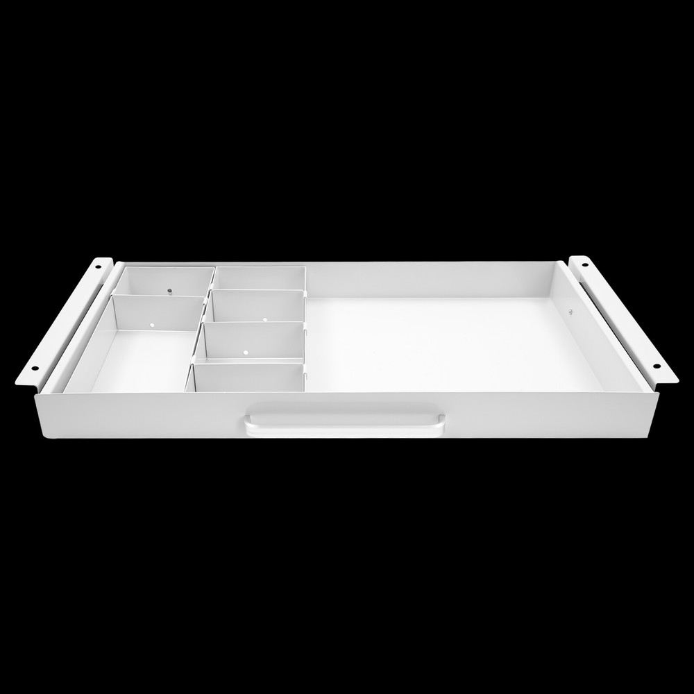White 21.5" Under Desk Mounted Sliding Pull-out Drawer For Standing Desks