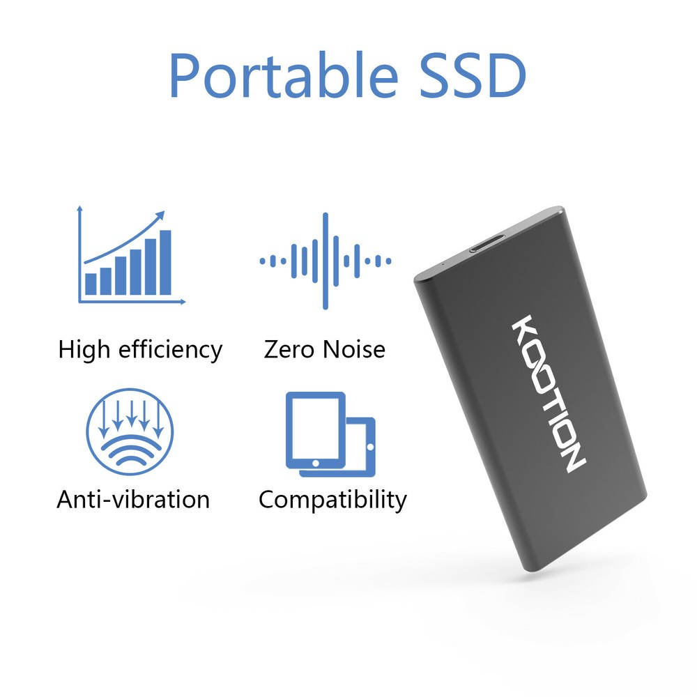 KOOTION External SSD Hard Drive 120GB SSD Type C/Type A Solid State Flash Drive