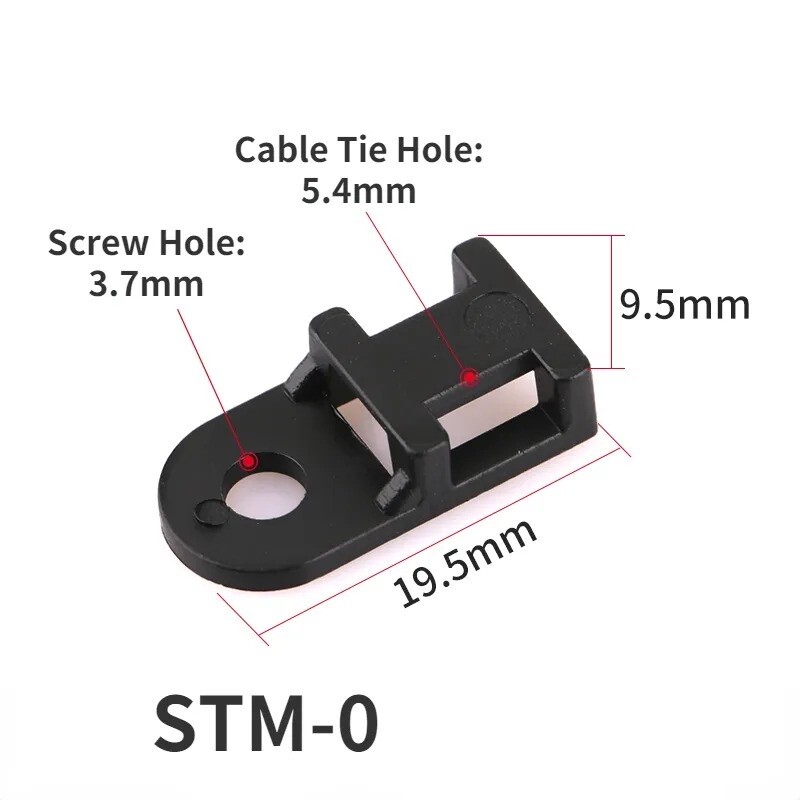 Cable Zip Tie Base Clips, Screw Mount Saddle Cradle Fixing Clips Holders