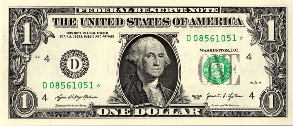 2021 D Star Note One Dollar Bill Regular Run Pack Note D08561051*